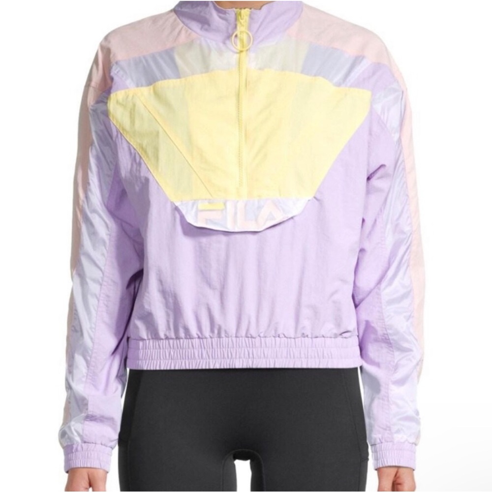 fila conchita purple and yellow half zip up sweater matching pants comfortable